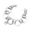 Little Pearl Balls Wide Circles Link Chain Bracelet