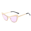 SHAUNA Fashion Metal Frame Women Cat Eye Sunglasses Trending Clear Red Lens Glasses UV400