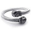 Hpolw silve Stainless Steel Biker Gothic Skullskeleton Cable screw type braceletBangle