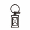 Square Plate Return Lines Hollowed Stainless Steel Key Ring for Men