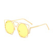 SHAUNA Fashion Hollow Out Metal Frame Women Cat Eye Sunglasses Retro Ladies Candy Color Tinted Lens Glasses
