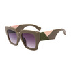 SHAUNA Oversize Women Square Sunglasses Fashion Mixed Colors Legs Men Gradient Lens Shades UV400