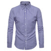 AOWOFS new mens striped long-sleeved shirt Europe&the United States trend foreign trade mens shirt YS002