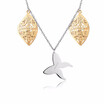 Elegent Hollow Leaves Butterfly Charm Necklace for Women
