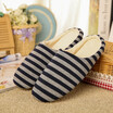 Stripes soft soles cotton indoor slippers