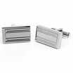 Gentle Mens Stainless Steel Lines Cuttling Square Cufflinks