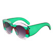 SHAUNA Oversize Mixed Colors Frame Women Round Sunglasses Trending Men Green Gradient Lens Shades UV400