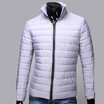 Mens Fashion Pure Color Stand Collar Long Sleeve Breathable Casual Zipper Cotton-Padded Jacket