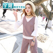 Set female spring fashion tide 2017 new Korean version of the seven-point sleeve shirt vest womens wide pants three-piece