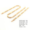 Hpolw Mens Rose Gold Chain Stainless Steel Necklace Bracelet Set Flat Byzantine Necklaces