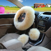 Universal Car Plush Fuzzy Steering Wheel Cover Wool Fur Gear Knob Shifter Brake