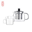 JINGZAO Heat-resistant glass teapot Stainless steel filter household Large capacity Tea set 1-pot 2-cup
