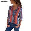 Fashion Womens Long Sleeve Loose Blouse Casual Shirt Summer Chiffon Tops T-Shirt