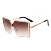 SHAUNA Oversize Half Frame Women Square Sunglasses Fashion Men Integrated Gradient Lens Shades UV400