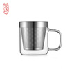 JINGZAO Glass&stainless steel cup for men Tea cup with lid