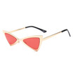 SHAUNA Metal Frame Women Cat Eye Sunglasses Fashion Men Triangle Clear Red Lens Glasses UV400