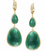 256Ct Natural Irregular Shape Green Onyx Two-Stone 925 Sterling Silver Dangle Earrings
