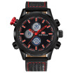 Bofute Male Watches Sports Watch Double Movement Dual Mode Waterproof Genuine Leather Strap 0066g
