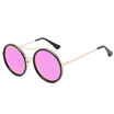 Round Luxury Sun Glasses Brand Designer Ladies Oversized Crystal Sunglasses Women Big Frame oval Mirror Sun Glasses UV400