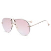 SHAUNA Retro Rimless Women Pilot Sunglasses Fashion Double Bridges Men Reflective Lens Shades UV400