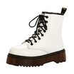 High Quality Fashion Women Retro Shoes Cotton Boots Lace-Up Non-Slip Thick Heel Knight Martin Boots