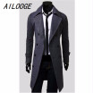 Mens Trench Coat 2018 New Fashion Designer Men Long Coat Autumn Winter Double-breasted Windproof Slim Trench Coat Men Plus Size