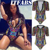 ITFABS Womens Push up One piece Monokini Padded Bikini Set Swimwear Bathingsuit