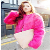 6 color large size womens black fluffy imitation fur coat jacket white fake leather coat womens winter warm jacket womens jacke