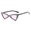 SHAUNA Laser Engraving Classic Women Triangle Sunglasses Fashion Men Clear Red Lens Glasses UV400