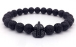 new fashion Hot Trendy Lava Stone Pave CZ Imperial Crown And Helmet Charm Bracelet For Men Or Women Bracelet Jewelry Pulseira homb