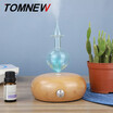 TOMNEW Glass Essential Oil Diffuser Wood Aromatherapy Aroma Mist Maker Fogger Incense Aromatic Machine with 7 Colors LED Light