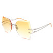 SHAUNA Oversize Women Rimless Sunglasses Hollow Out Metal Legs Fashion Ladies Gradient Lens Shades UV400