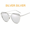 Cat Eye vintage Brand designer rose gold mirror Sunglasses For Women Metal Reflective flat lens Sun Glasses Female oculossend box