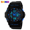 SKMEI Brand For Men Sports Vintage Watch LED Jelly Military Uniform Mens Watches Wrist Watch 50m Waterproof Student Watch