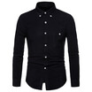 AOWOFS New Plus Size long sleeve corduroy shirt European&American trend 7 Colors casual shirt YS003