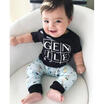 UK Baby Boys Kids Letter Printed Short Sleeve T-Shirt Tops Summer Clothes Suit