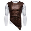 AOWOFS mens European code British tide models Leopard print personality long sleeves
