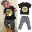 Baby Boys Newborn 100 Cotton Outfits Set Jumper Shirt TopsPants 2pcs Clothes