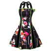 Vintage Halter Backless Floral Print Pin Up Dress