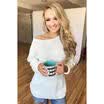 Womens Oversized Jumper Ladies Knitted Cold Cut Shoulder Baggy Straps Bardot Top