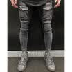 Mens Stretchy Ripped Skinny Biker Jeans Destroyed Taped Slim Fit Denim Pants