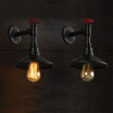 Baycheer HL371194 Industrial Style Black 1 Light LED Wall Sconce Black Stell shade