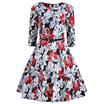 Vintage Floral Print Party A Line Dress