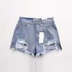 Fashion Women Lady High Waist Ripped Tassel Hem Denim Jeans Mini Skirt YU