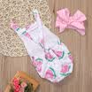 Cute Baby Girl Watermelon Romper BodysuitHeadband Summer Clothes Sunsuit 0-24M