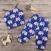 Summer Toddler Baby Kid Girl Elephant T-shirt Top VestLoose Long Pants Clothes