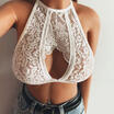 Womens Lady Sexy Lace Floral Sleeveless Vest Crop Tank Tops Beach T-Shirt Blouse