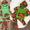USA Baby Girls Toddler Clothes Hooded Tops Pants Flower Outfits Sets Tracksuit