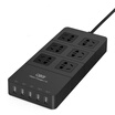 QIC HP6A5U Smart 5USB Charging 8A6 15 Meter Socket Lightning SurgeOverload Protection StripPatch BoardTerminal BoardTray Black