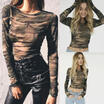 Fashion Womens Summer Long Sleeve Shirt Casual Blouse Loose Cotton Tops T Shirt